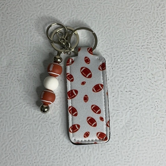 Football Patterned Keychain Accessory - Picture 2 of 2